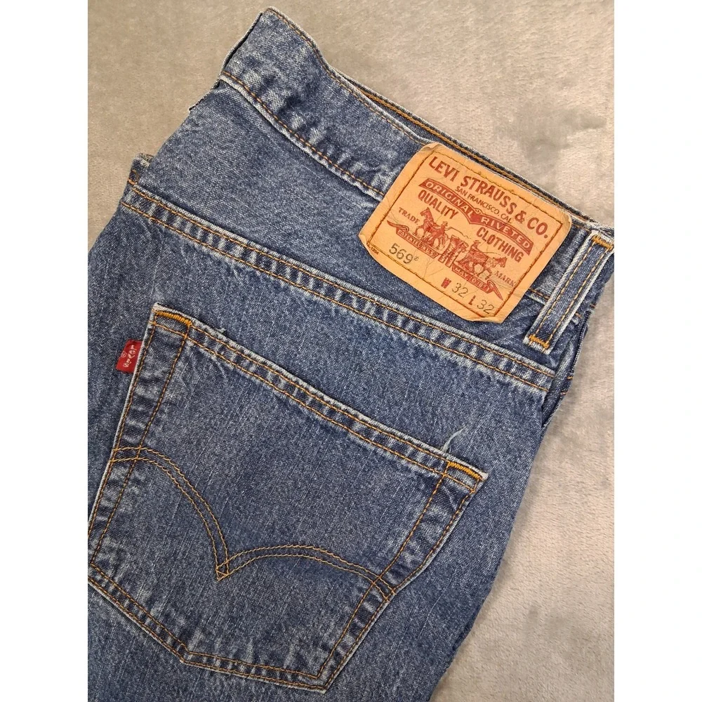 Levis 569 Loose Straigh Leg Mens 32x32 Relaxed Baggy Rodeo Cowboy Denim Jeans